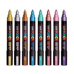 Marcadores Posca PC-5M 2.5mm X8 Colores Metálicos