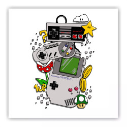 Cuadro Consolas Nintendo 30x30