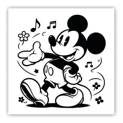 Cuadro Mickey Música 30x30