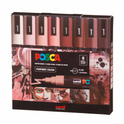 Set de Marcadores Posca 2.5 mm X8 Colores Retrato