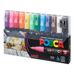 Set de Marcadores Posca PC-1M 0.7mm-1mm X12 Colores