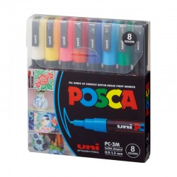 Set de Marcadores Posca PC-3M 1.3mm X8 Colores